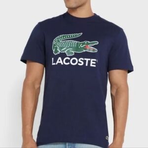 Lacoste Navy Signature Crocodile Logo T-shirt Men's Size XXL NEW!